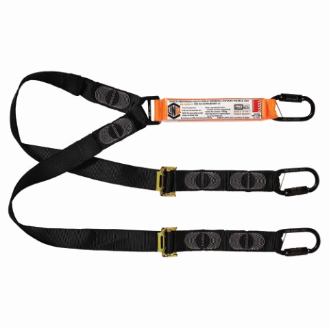 LINQ WEBBING LANYARD ADJUSTABLE DBL LEG 3 X DBL ACTION KARABINER